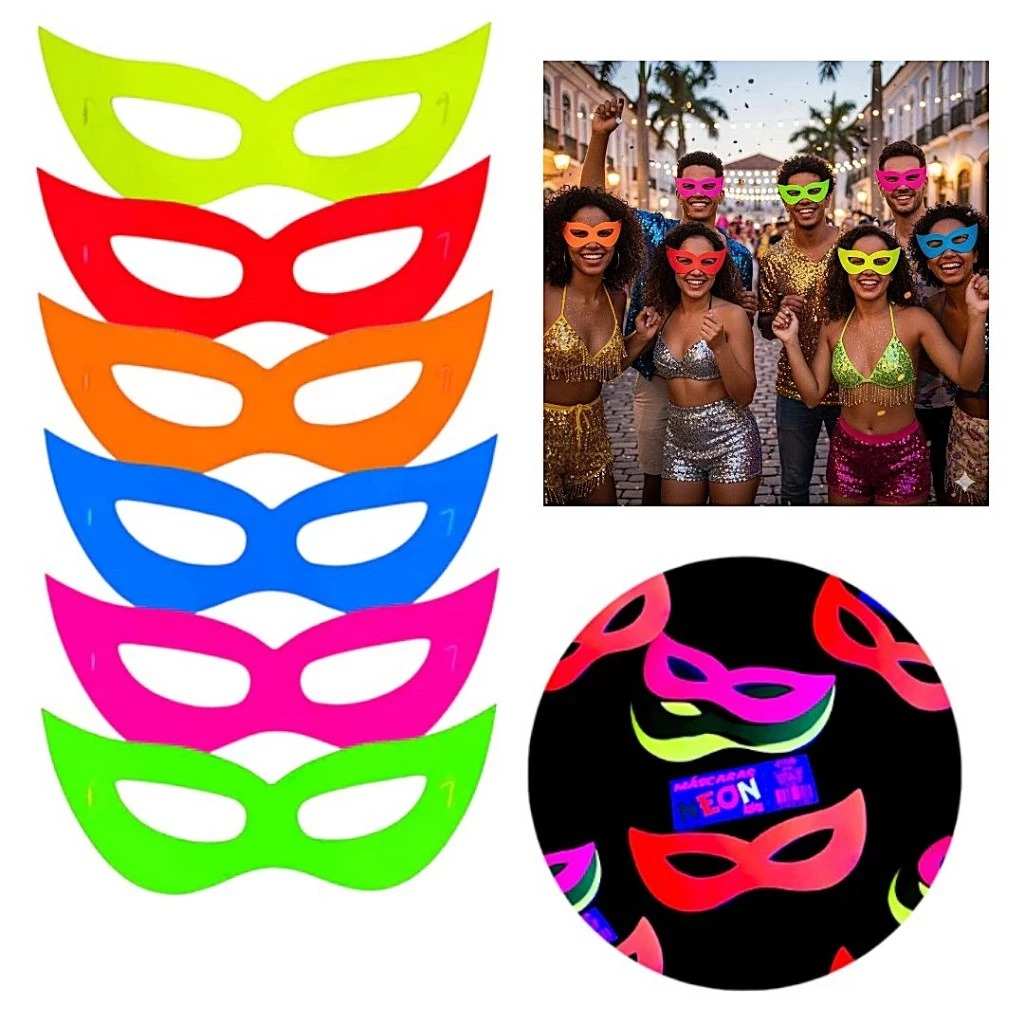 MASCARA PAPEL GATINHA NEON